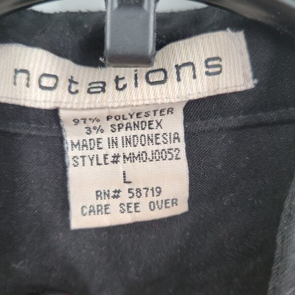 Notations zipper black jacket embroidered flowers size L - Picture 2 of 8